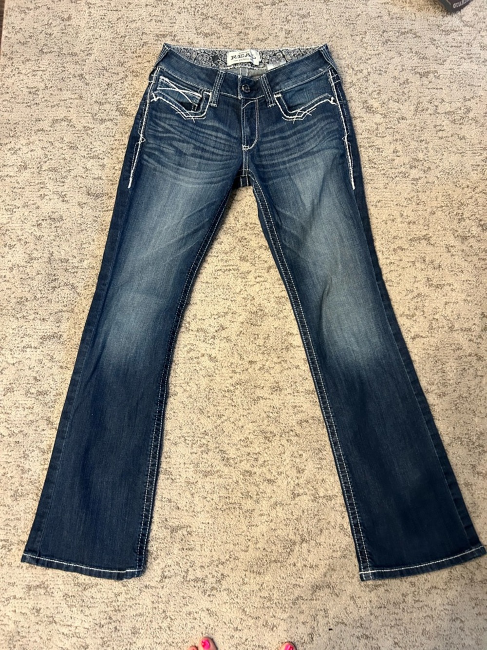 Ariat Dark Blue Flare Jeans with Contrast Stitching